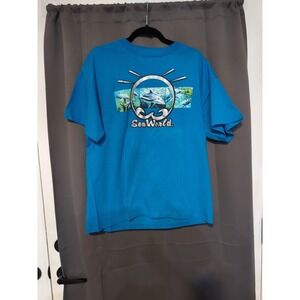 Sea World Dolphin Blue Graphic‎ T Shirt, Adult Large Tee, Delta Magnum Weight